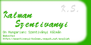 kalman szentivanyi business card