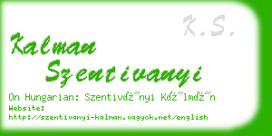 kalman szentivanyi business card